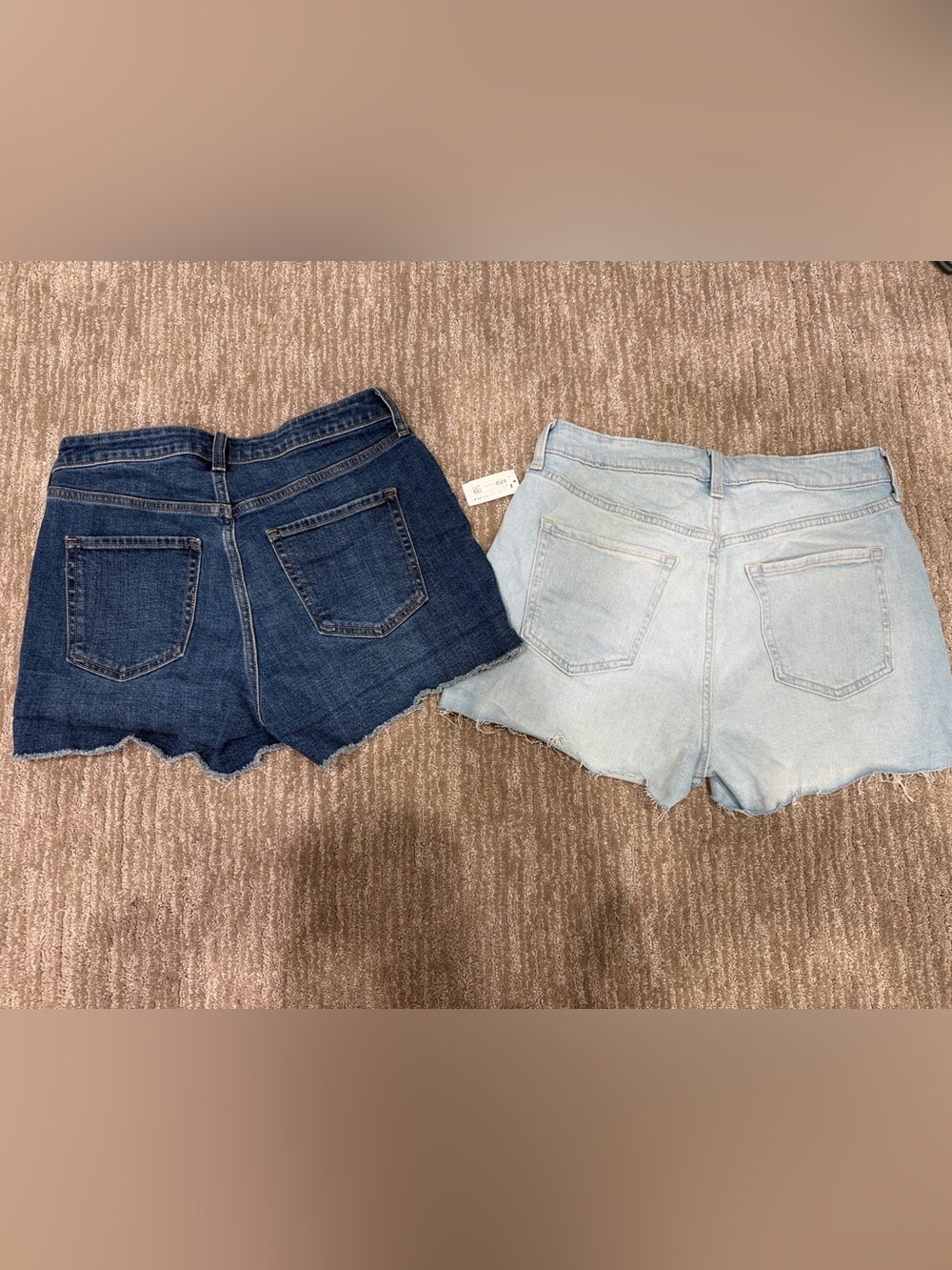 2 PAIR! Old Navy Distressed Denim Cutoff Shorts size 10 high rise curvy fit
